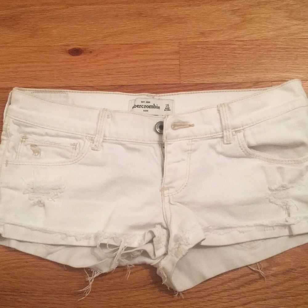 White denim shorts